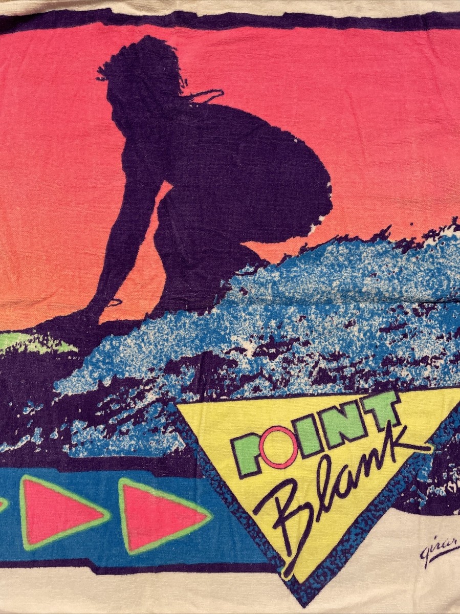 Vintage Beach Towel Surfer Dude Tiki Hawaii Surfing Point