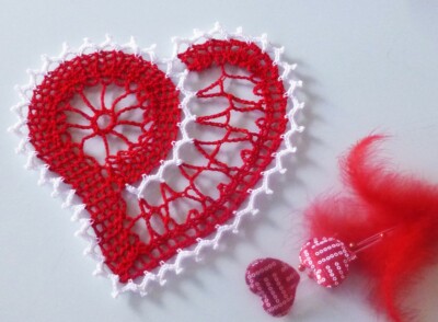 Lace Heart Doily 10  Crochet Pattern Valentine's day: PDF handmade Decor Heart