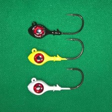 5 Pack RED EYE PAINTED JIG HEADS Great for TROUT REDFISH  FLUKE BIG DIABLO JIGS