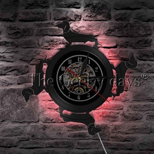 Long Haired Dachshund Dog Wall Clock Wiener Dog Vinyl Record Wall