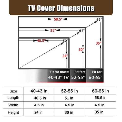 Cubierta de TV Exterior Impermeable Impermeable Protector de Pantalla de Televisión 40-65 pulgadas - Imagen 2 de 14
