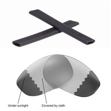 Walleva Polarized Transition Lenses And Black Earsocks For Oakley Split Jacket