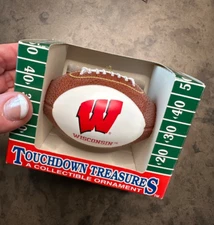 VTY TOUCHDOWN TREASURE WISCONSIN BADGERS FOOTBALL ORNAMENT