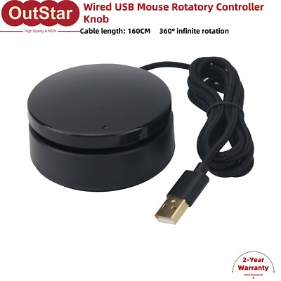 160CM Wired USB Mouse Rotatory Controller Knob Replacement f/ Mouse Scroll Wheel