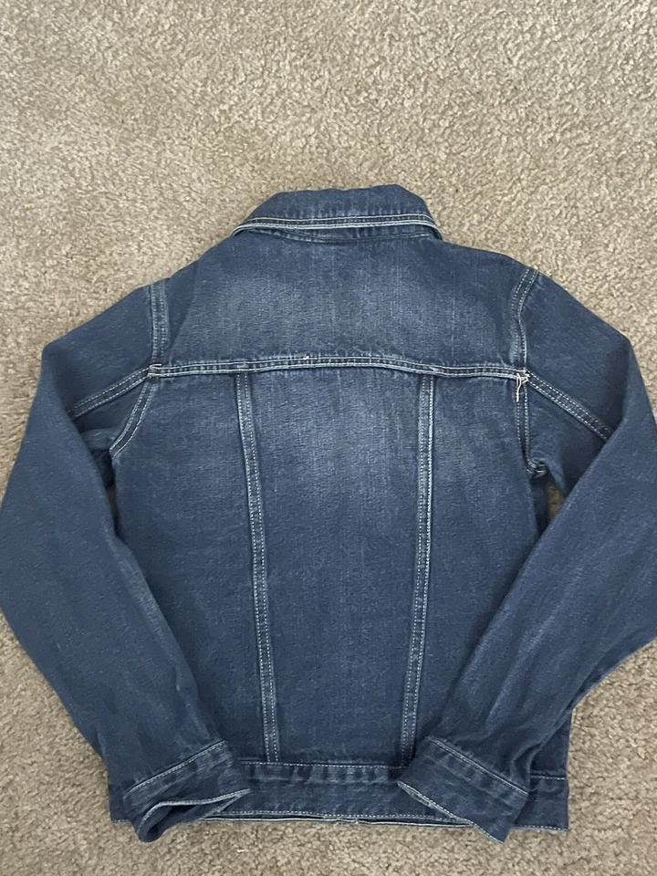 Niñas Gymboree Denim Azul Jean Chaqueta Bordada Flores Grande ¡Linda! Foto 2 de 4