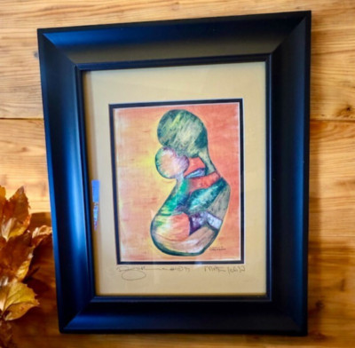 Bushman #1 MOTHER & CHILD Timothy Adebule 15''x18'' Framed Print