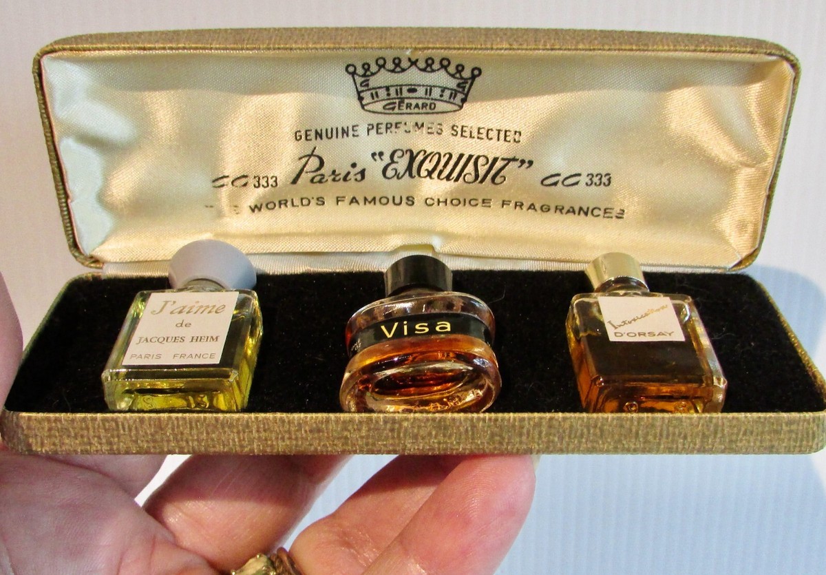 RARE VINTAGE GG333 PARIS EXQUISIT MINI PERFUMES BOTTLES CASE