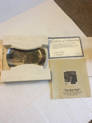  The Red Wolf  Collector Plate #11218D Original Package Will Nelson Fine China