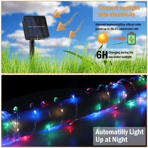 Solar LED Fairy String Lights Starry Rope Strip Waterproof for Garden Patio Path - Picture 44 of 48