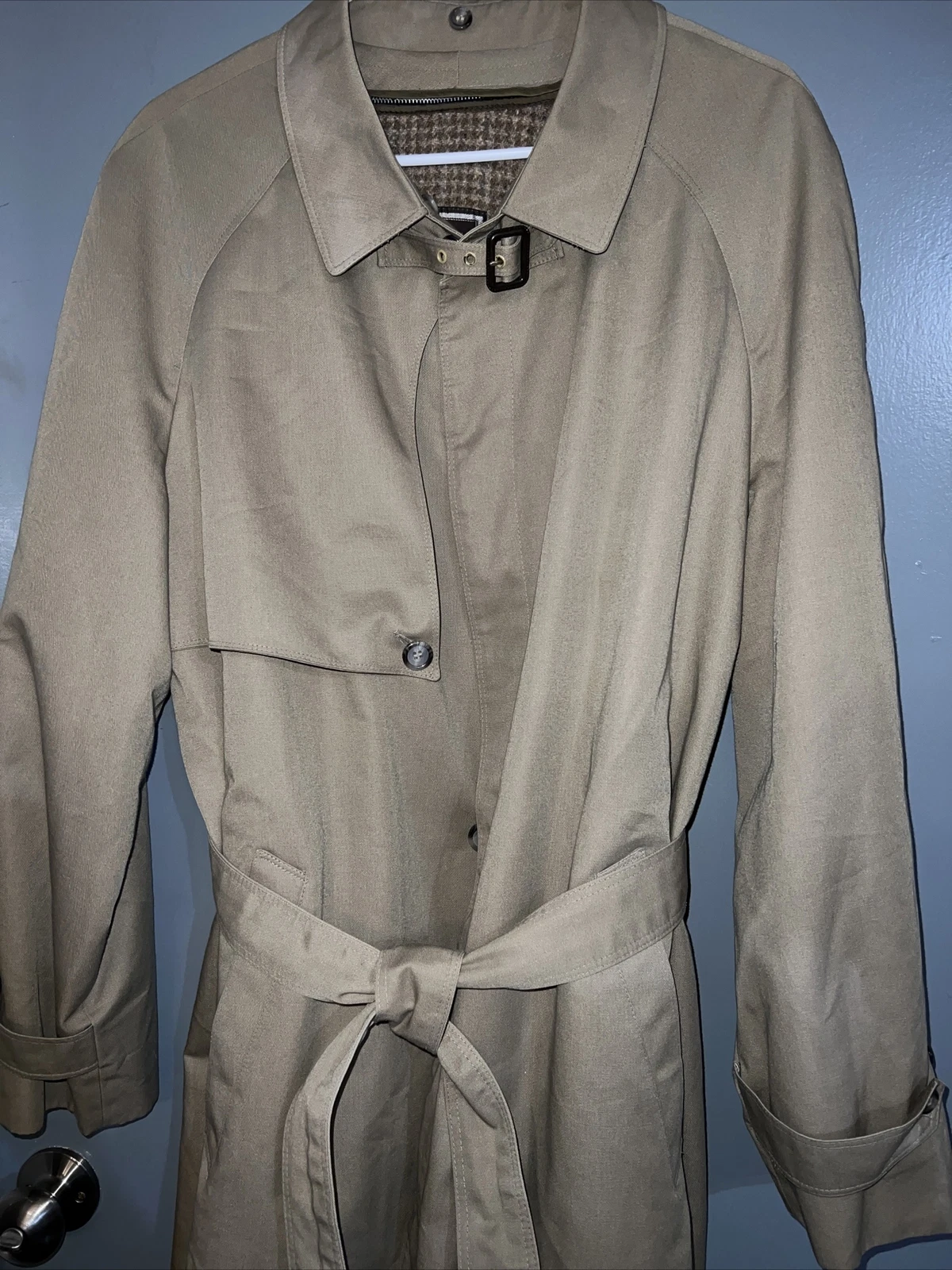 Trench coat vintage authentique Monsieur CHRISTIAN DIOR 44reg bronzé foncé avec doublure en laine