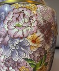 Large Pair Chinese Cloisonné Enamel Floral Vases Matching Decorative Set — photo 5