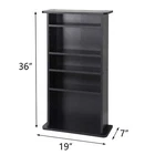 DVD Book Shelf Storage Cabinet CD Media Adjustable Customized Display 5 Layers