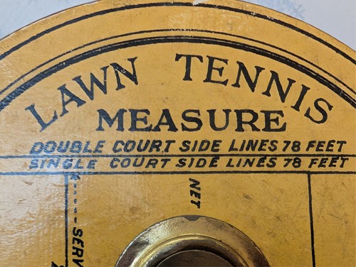 V RARE SPORT ANTIQUE ENGLISH DEAN BEDDINGTON WINDING LAWN TENNIS MEASURING TAPE - Picture 3 of 8