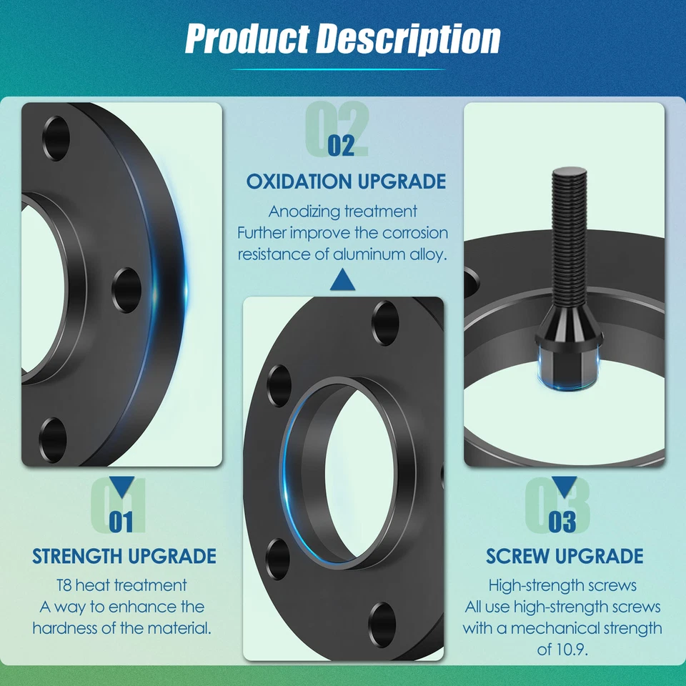 Espaçadores de roda centrífugos 4 peças 20 mm 5x120 para BMW 5-Series 525i 528i 530i 540i M5 - Imagem 3 de 4