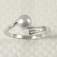 Solid Sterling Silver .925 Silver-Tone Freshwater Pearl Solitaire Ring