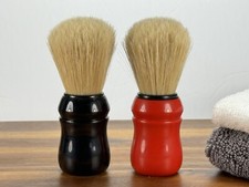 Omega - Boar Bristle Shaving Brush - Red  Black 2 Pack Made in Italy