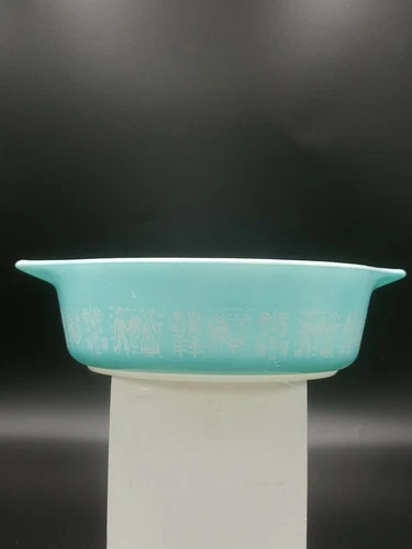 Vtg Pyrex #471 Amish Butterprint Aqua 1 Pint Baking Casserole Dish No Lid