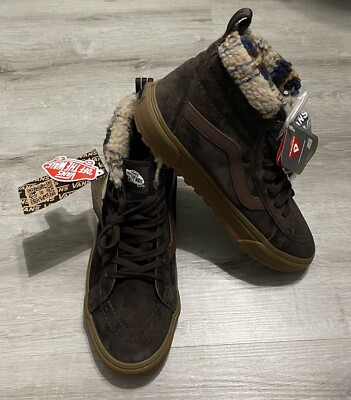 VANS SK8-HI MTE-1 BROWN/GUM NEW Vans Sk8 Hi MTE 1 Sneaker Boot Brown Gum Mens Sherpa New  main image 3
