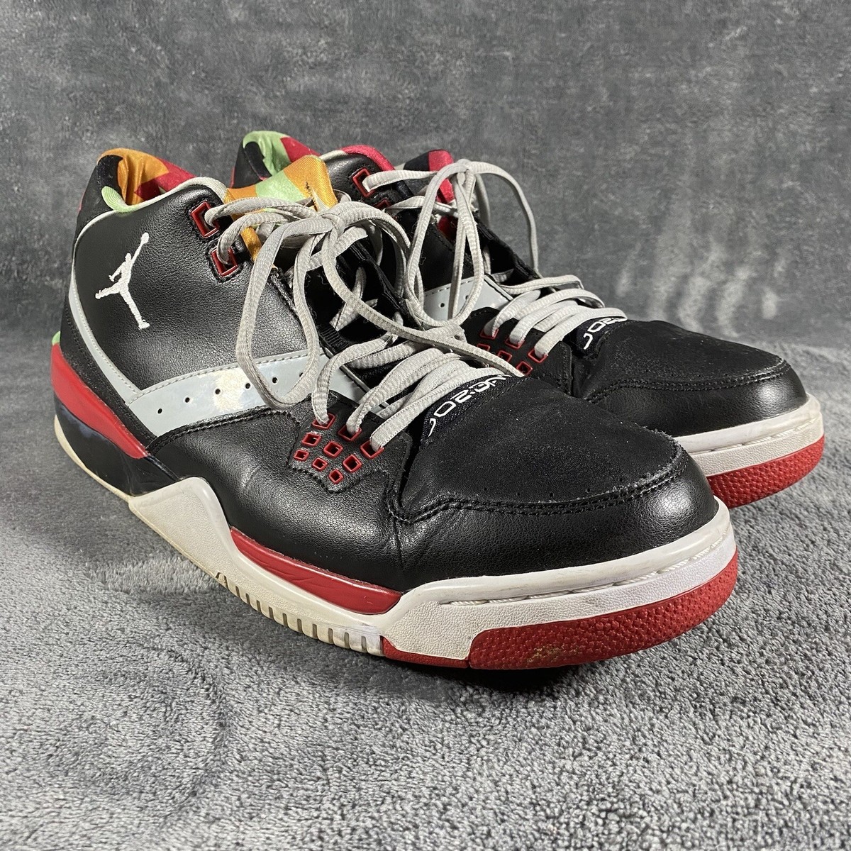 Air Jordan Flight 23 Shoes Mens 13 Black White Grey MST Red 
