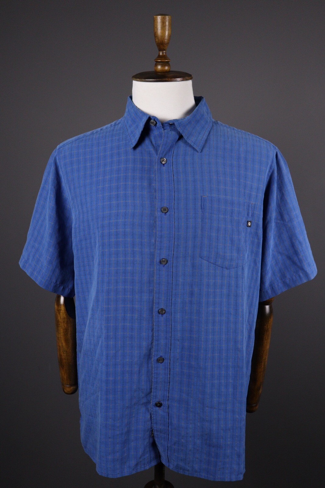 Marmot Blue Plaid Short Sleeve Button Down Hiking Shirt Size XL eBay