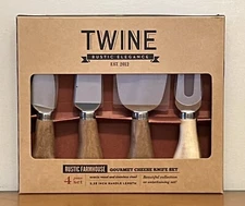 Twine Cheese Knife Set 4 Piece Acacia Wood Handle NWT
