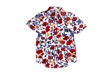 Appaman Day Party Shirt Kids White Floral Short Sleeve Button-Up Vacation QLW127