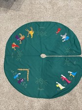 Vintage Nativity Applique Embroidered Christmas Tree Skirt Handmade 43  