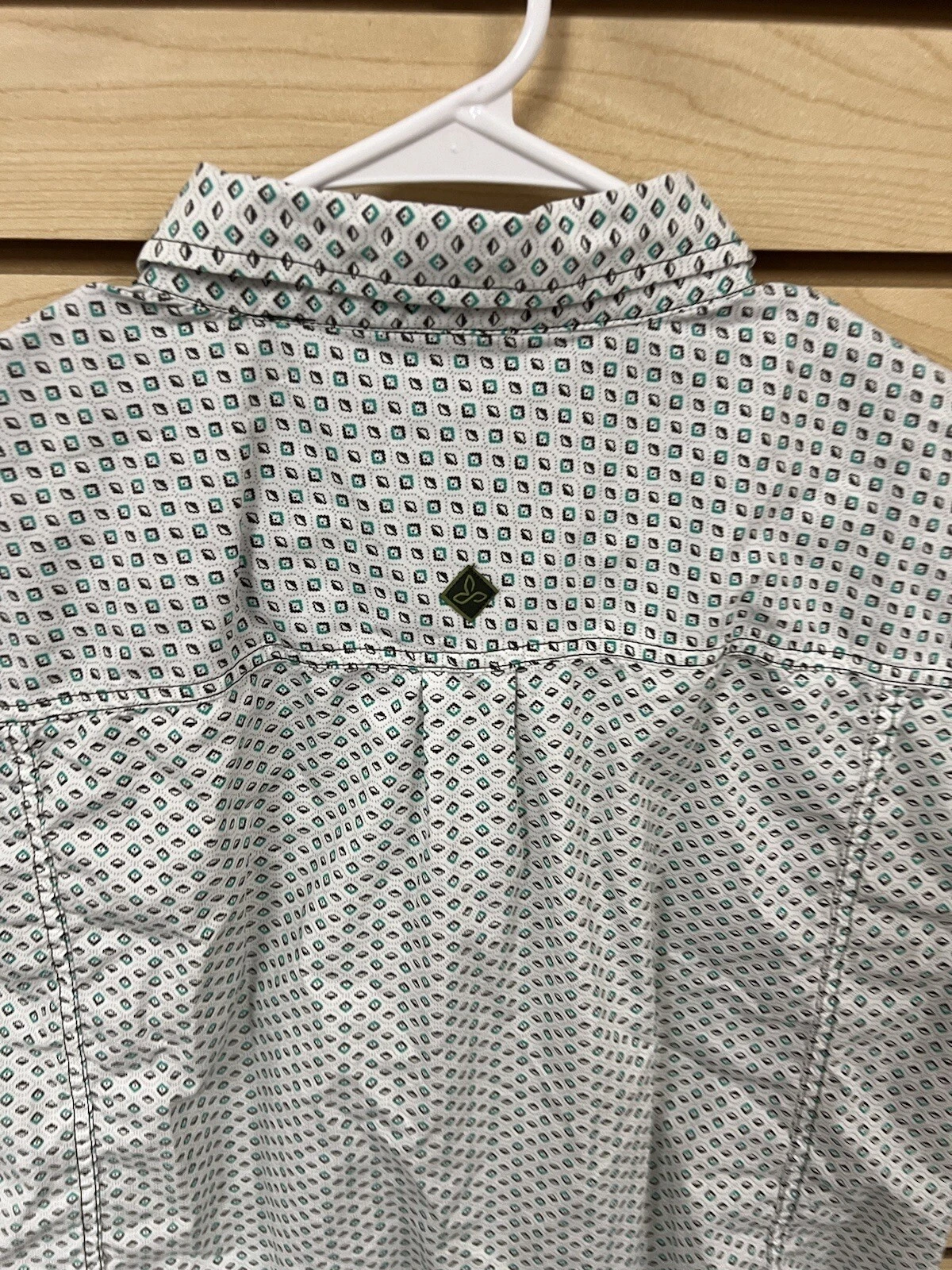 prana slim fit organic cotton button down aztec pattern all over shirt