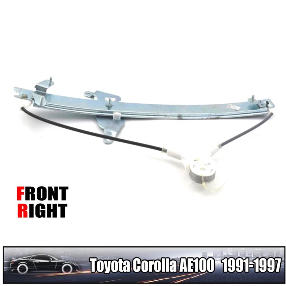 Regulador de ventana eléctrico delantero derecho sin motor para Toyota Corolla AE100 1992-95 Foto 2 de 4