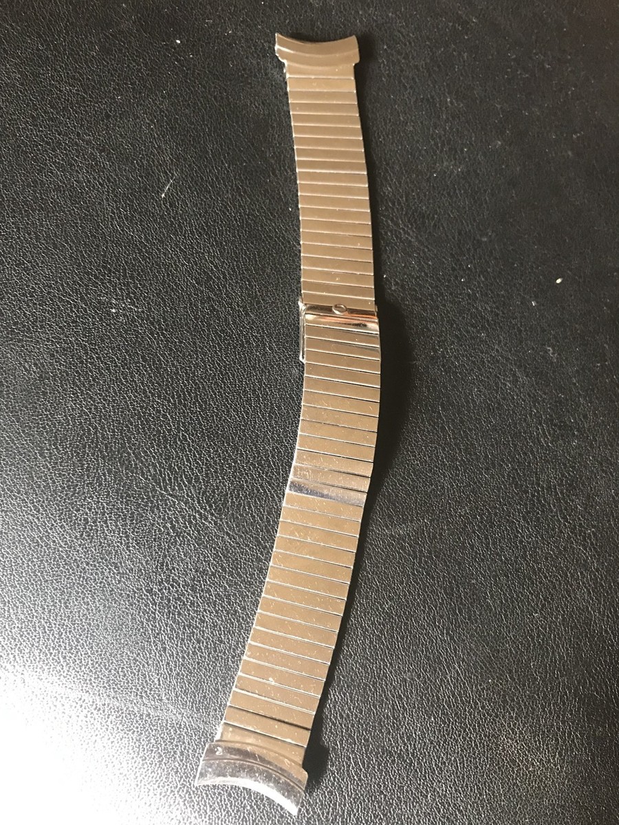 Vintage Rare Gemex USA Stainless Bracelet Curved Ends 19mm Vintage Rare Gemex USA Stainless Bracelet Curved Ends 19mm