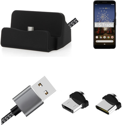 Ladestation für Google Pixel 3a + USB-Typ C u. Micro-USB-Adapter
