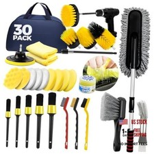 Yellow 30Pcs Car Detailing Kit for Interior, Exterior, Wheel Cleaning