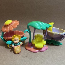 Galoob So Small Babies Beanie Doll Vintage 1989 SUNFLOWER Swing Stroller Lot