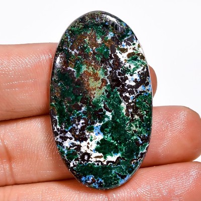 63.00 Cts. Natural Supreme Shattuckite Oval 39X23X6 MM Cabochon Gemstone