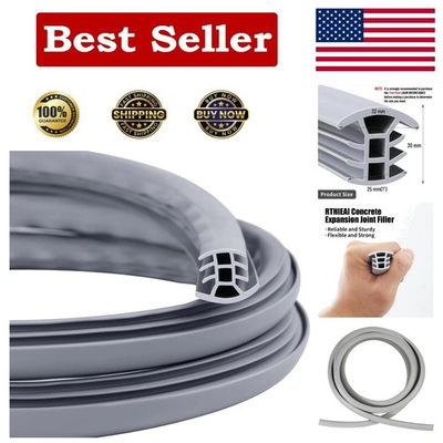 #ad 10ft Weather Resistant EPDM Rubber Strip for Concrete Crack Repair 1 inch Wide $50.98
