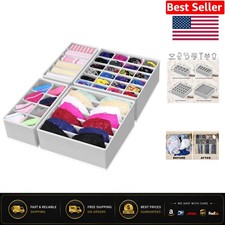 4-Pack Foldable Drawer Organizer Set - Versatile Storage for Underwear Socks