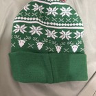 Castrol Oil NFL Winter Beanie Cap Hat Pom Pom  Snowflake Reindeer Holiday Green — photo 5
