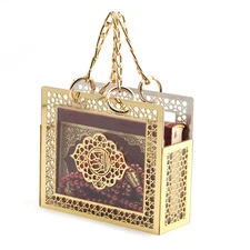 Islamic Chest Quran Prayer Rug golden Box Set chain  Gift Box Colors Muslim Gift