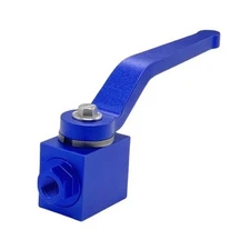 1/8" Billet Brake Line Lock Shut Off Valve Blue 1/8 NPT Fuel Flow Control Cut 