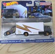 Hot Wheels Premium Team Transport Nissan Silva (S13) And Sakura Sprinter