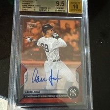 2022 Topps Now Aaron Judge On Card Auto /5  #163A 1st Career Walk-Off HR BGS 9.5