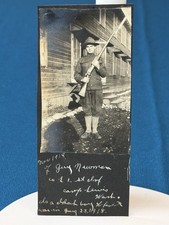 WWI Identified US Army Soldier w/ Rifle Camp Lewis Antique 1918 Photo L#51