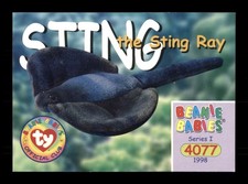 4077 Ty Beanie Baby Sting The Sting Ray 128 1998 Series 1 Trading Card TCG CCG
