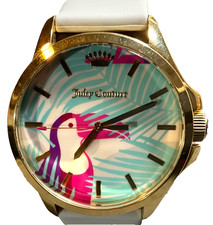 JUICY COUTURE WOMENS 40mm WATCH TOUCAN GOLD-TONE NEW STRAP & BATTERY EXCELLENT