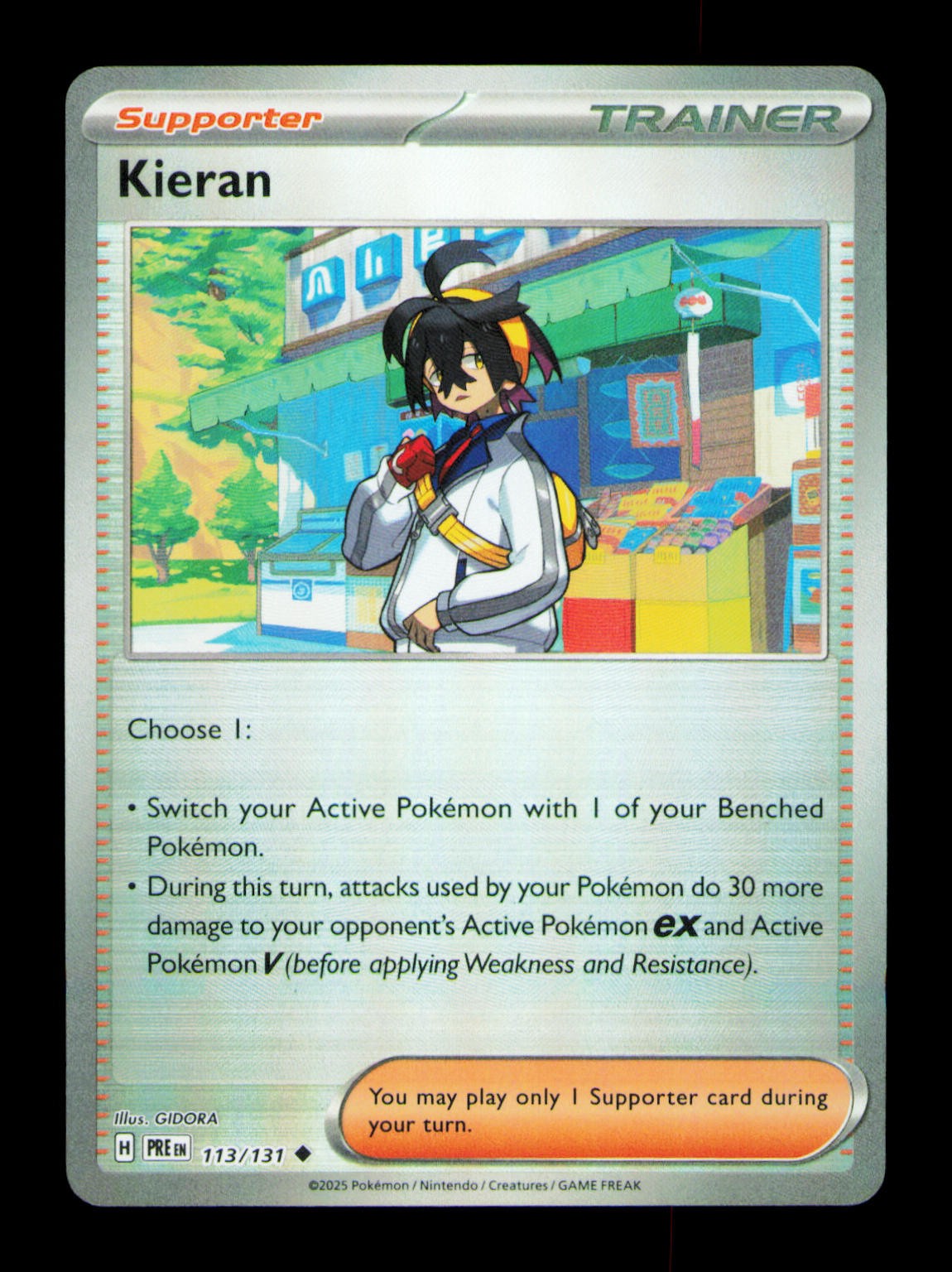 Kieran Reverse Holofoil Uncommon SV: Prismatic Evolutions 113/131 NM