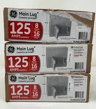 LOT OF 3 GE 125 AMP 8 SPACE 8 CIRCUIT INDOOR MAIN LUG BREAKER PANEL TLM812SCUDP