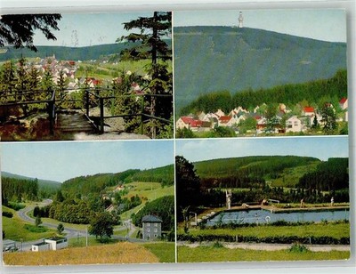 38082637 - 8583 Bischofsgruen Panorama des Ortes Schwimmbad Schneeberg Maintal