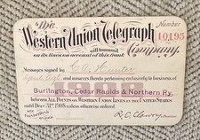 1890 Burlington, Cedar Rapids and Northern Railway Annual Pass - South Dakota Legislature — listing 6
