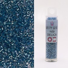 Miyuki Delica 11/0 Spkl Sky Blue Lined Crystal AB DB1762 7.2g Tube
