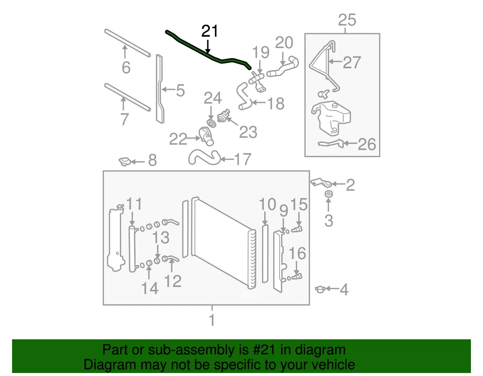 Manguera de derivación genuina Toyota 2009-2013 Corolla 16261-22110 Foto 2 de 2